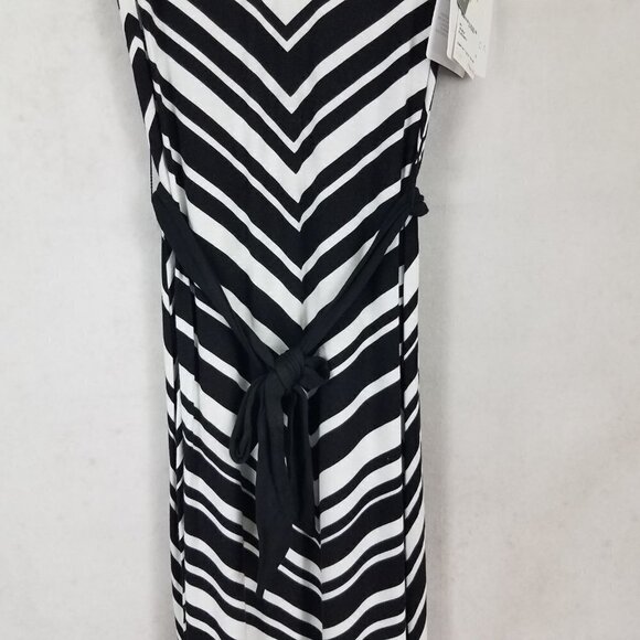 La Blanca Swimwear XS Archistripe Cover-up Maxi Dress In Black/ White Belt - Picture 2 of 8